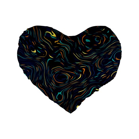 Colorful Abstract Pattern Creative Colorful Line Linear Background Standard 16  Premium Flano Heart Shape Cushions from ArtsNow.com Front