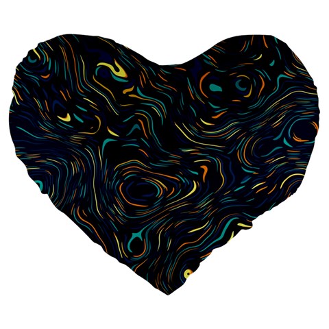 Colorful Abstract Pattern Creative Colorful Line Linear Background Large 19  Premium Flano Heart Shape Cushions from ArtsNow.com Front