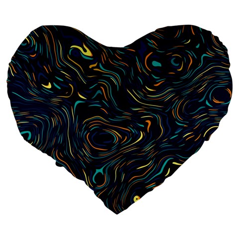 Colorful Abstract Pattern Creative Colorful Line Linear Background Large 19  Premium Flano Heart Shape Cushions from ArtsNow.com Back