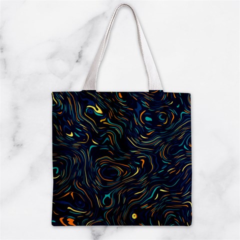 Colorful Abstract Pattern Creative Colorful Line Linear Background Zipper Grocery Tote Bag from ArtsNow.com Back