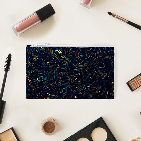 Colorful Abstract Pattern Creative Colorful Line Linear Background Cosmetic Bag (XS) from ArtsNow.com Front