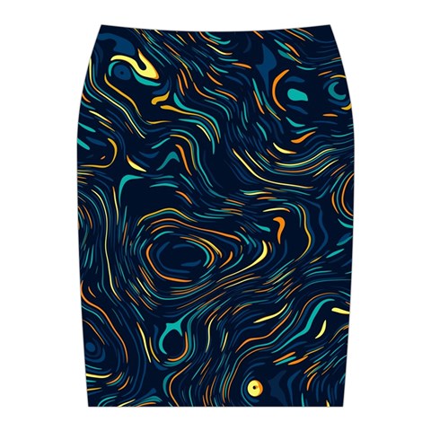 Colorful Abstract Pattern Creative Colorful Line Linear Background Midi Wrap Pencil Skirt from ArtsNow.com Back