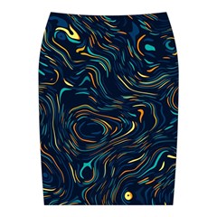 Colorful Abstract Pattern Creative Colorful Line Linear Background Midi Wrap Pencil Skirt from ArtsNow.com Back