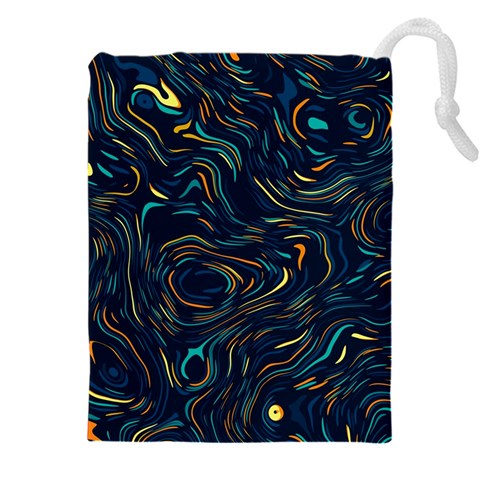 Colorful Abstract Pattern Creative Colorful Line Linear Background Drawstring Pouch (4XL) from ArtsNow.com Front