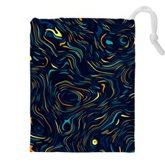 Colorful Abstract Pattern Creative Colorful Line Linear Background Drawstring Pouch (4XL) from ArtsNow.com Front