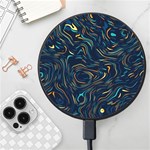 Colorful Abstract Pattern Creative Colorful Line Linear Background Wireless Fast Charger(Black)