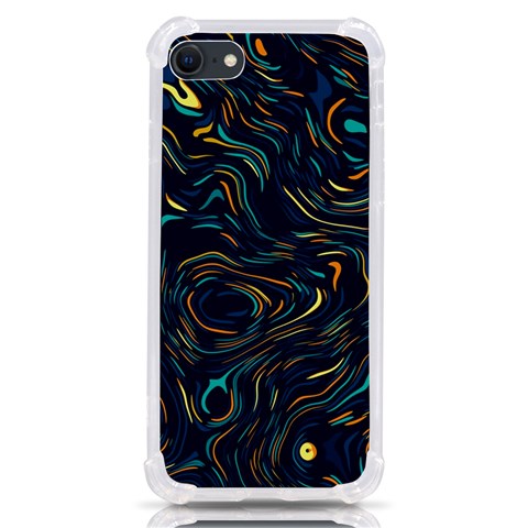 Colorful Abstract Pattern Creative Colorful Line Linear Background iPhone SE from ArtsNow.com Front