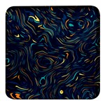 Colorful Abstract Pattern Creative Colorful Line Linear Background Square Glass Fridge Magnet (4 pack)