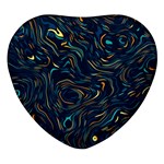 Colorful Abstract Pattern Creative Colorful Line Linear Background Heart Glass Fridge Magnet (4 pack)