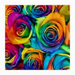 Colorful Roses Bouquet Rainbow Medium Glasses Cloth