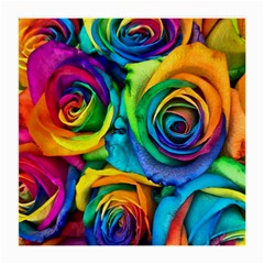 Colorful Roses Bouquet Rainbow Medium Glasses Cloth (2 Sides) from ArtsNow.com Back