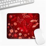 Four Red Butterflies With Flower Illustration Butterfly Flowers Small Mousepad