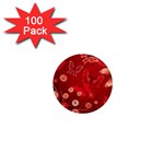 Four Red Butterflies With Flower Illustration Butterfly Flowers 1  Mini Magnets (100 pack) 