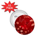 Four Red Butterflies With Flower Illustration Butterfly Flowers 1.75  Buttons (10 pack)