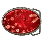 Four Red Butterflies With Flower Illustration Butterfly Flowers Belt Buckles