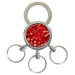 Four Red Butterflies With Flower Illustration Butterfly Flowers 3-Ring Key Chain