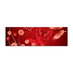 Four Red Butterflies With Flower Illustration Butterfly Flowers Sticker Bumper (100 pack)