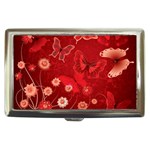 Four Red Butterflies With Flower Illustration Butterfly Flowers Cigarette Money Case