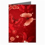 Four Red Butterflies With Flower Illustration Butterfly Flowers Greeting Cards (Pkg of 8)