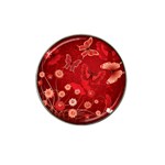 Four Red Butterflies With Flower Illustration Butterfly Flowers Hat Clip Ball Marker (4 pack)
