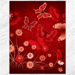 Four Red Butterflies With Flower Illustration Butterfly Flowers Canvas 12  x 16 