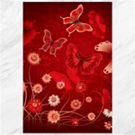 Four Red Butterflies With Flower Illustration Butterfly Flowers Canvas 12  x 18 