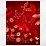 Four Red Butterflies With Flower Illustration Butterfly Flowers Canvas 18  x 24 