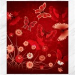 Four Red Butterflies With Flower Illustration Butterfly Flowers Canvas 20  x 24 