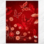 Four Red Butterflies With Flower Illustration Butterfly Flowers Canvas 36  x 48 