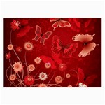 Four Red Butterflies With Flower Illustration Butterfly Flowers Large Glasses Cloth