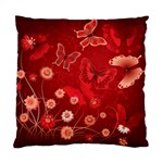 Four Red Butterflies With Flower Illustration Butterfly Flowers Standard Cushion Case (Two Sides)