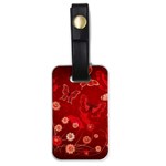 Four Red Butterflies With Flower Illustration Butterfly Flowers Luggage Tag (one side)