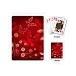 Four Red Butterflies With Flower Illustration Butterfly Flowers Playing Cards Single Design (Mini)