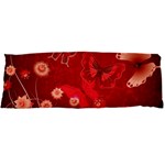 Four Red Butterflies With Flower Illustration Butterfly Flowers Body Pillow Case Dakimakura (Two Sides)