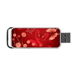 Four Red Butterflies With Flower Illustration Butterfly Flowers Portable USB Flash (Two Sides)