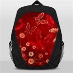 Four Red Butterflies With Flower Illustration Butterfly Flowers Backpack Bag