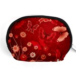 Four Red Butterflies With Flower Illustration Butterfly Flowers Accessory Pouch (Medium)