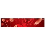 Four Red Butterflies With Flower Illustration Butterfly Flowers Small Premium Plush Fleece Scarf
