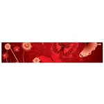 Four Red Butterflies With Flower Illustration Butterfly Flowers Small Premium Plush Fleece Scarf