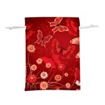 Four Red Butterflies With Flower Illustration Butterfly Flowers Lightweight Drawstring Pouch (S)