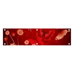 Four Red Butterflies With Flower Illustration Butterfly Flowers Banner and Sign 4  x 1 