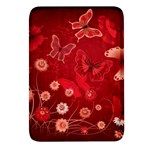 Four Red Butterflies With Flower Illustration Butterfly Flowers Rectangular Glass Fridge Magnet (4 pack)