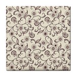 White And Brown Floral Wallpaper Flowers Background Pattern Tile Coaster