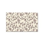 White And Brown Floral Wallpaper Flowers Background Pattern Sticker (Rectangular)