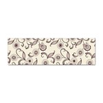 White And Brown Floral Wallpaper Flowers Background Pattern Sticker (Bumper)