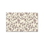 White And Brown Floral Wallpaper Flowers Background Pattern Sticker Rectangular (100 pack)