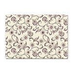 White And Brown Floral Wallpaper Flowers Background Pattern Sticker A4 (100 pack)