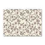 White And Brown Floral Wallpaper Flowers Background Pattern Sticker A4 (100 pack)