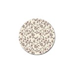 White And Brown Floral Wallpaper Flowers Background Pattern Golf Ball Marker (4 pack)