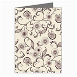 White And Brown Floral Wallpaper Flowers Background Pattern Greeting Cards (Pkg of 8)